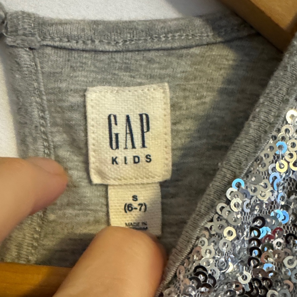 GAP Kids Girls Sequin Sparkle‎ Party Dress Gray Silver Size S (6-7) - Picture 3 of 7